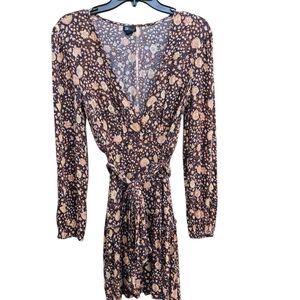 Billabong Black Floral Wrap Dress